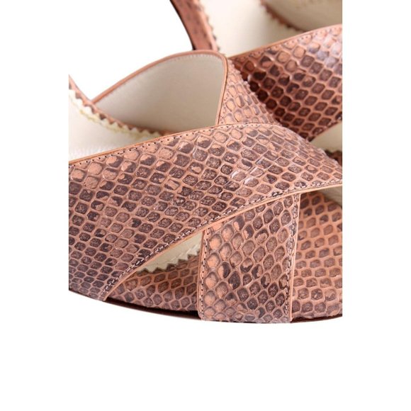 Yves Saint Laurent YSL Pink & Grey Python Ankle Strap Pumps - US 8.5 - Picture 6 of 11